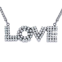 La La Love Necklace In Antique Silver/Clear - Tova-230 Jewelry-TOVA-Coastal Bloom Boutique, find the trendiest versions of the popular styles and looks Located in Indialantic, FL