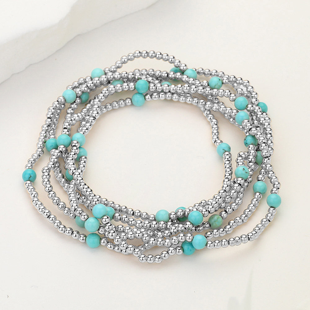 Silver Mirage Layered Bracelet Set-230 Jewelry-NYW-Coastal Bloom Boutique, find the trendiest versions of the popular styles and looks Located in Indialantic, FL