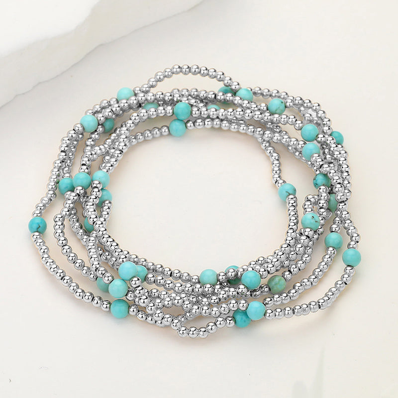 Silver Mirage Layered Bracelet Set-230 Jewelry-NYW-Coastal Bloom Boutique, find the trendiest versions of the popular styles and looks Located in Indialantic, FL