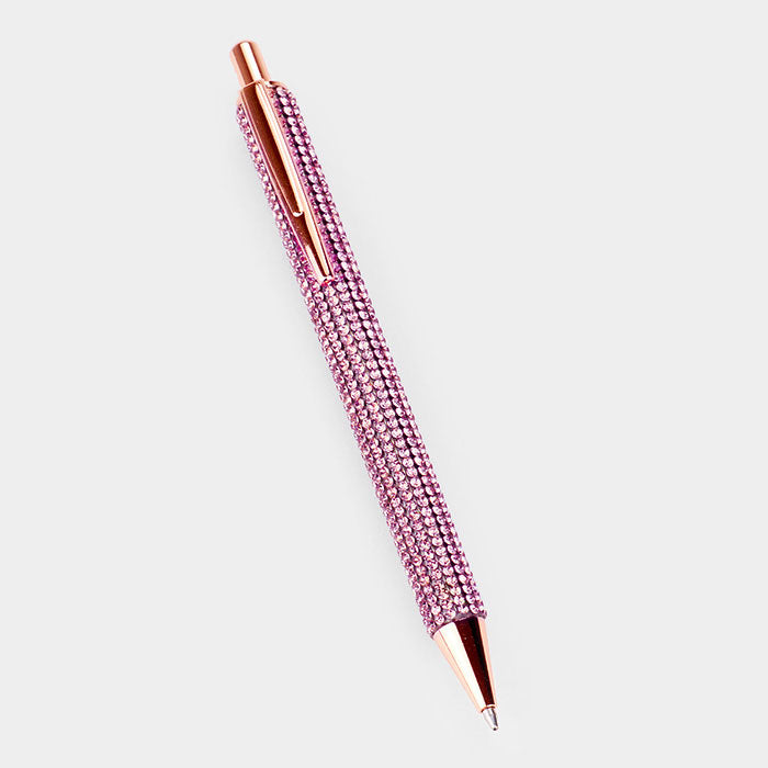 Crystal Embellished Ball Pen - Pink-270 Home/Gift-Wona Trading-Coastal Bloom Boutique, find the trendiest versions of the popular styles and looks Located in Indialantic, FL