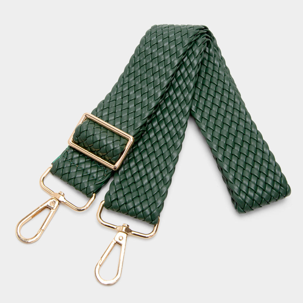 Faux Leather Braided Bag Strap - Green-260 Other Accessories-NYW-Coastal Bloom Boutique, find the trendiest versions of the popular styles and looks Located in Indialantic, FL