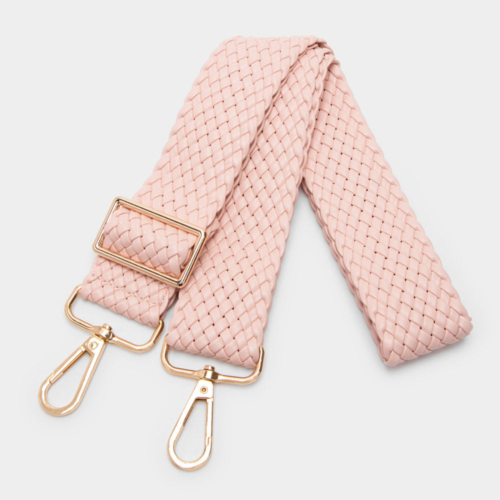 Faux Leather Braided Bag Strap - Pink-260 Other Accessories-NYW-Coastal Bloom Boutique, find the trendiest versions of the popular styles and looks Located in Indialantic, FL