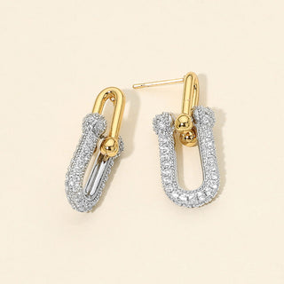 Stainless Steel Sparkle Drop Earrings