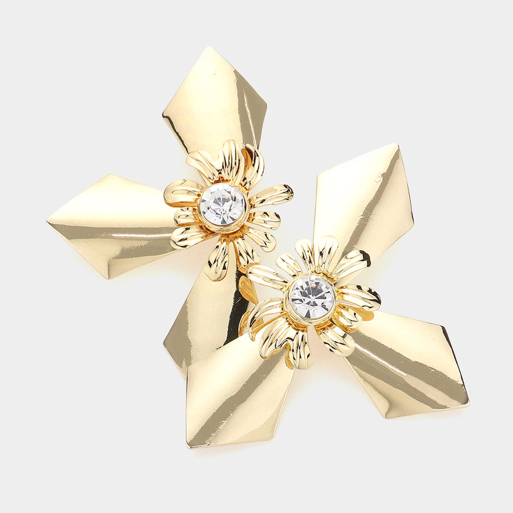 Radiant Petal Crystal Studs-230 Jewelry-NYW-Coastal Bloom Boutique, find the trendiest versions of the popular styles and looks Located in Indialantic, FL