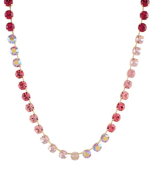Ombre Stone Tennis Necklace - Fuchsia/Gold