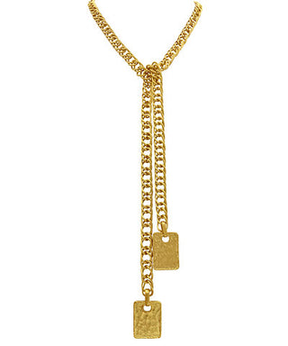Rectangle Drop Lariat Necklace