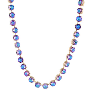 Iridescent Stone Tennis Necklace - Aqua/Purple