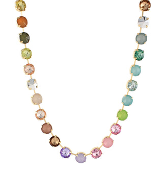 City Light Big Round Stone Tennis Necklace - Blushed Multi