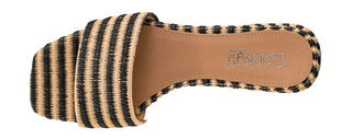 Coastal Ease Slide Sandals - Black Natural Raffia