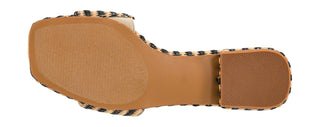 Coastal Ease Slide Sandals - Black Natural Raffia