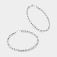 Cable Twist Smooth Hoops-230 Jewelry-NYW-Coastal Bloom Boutique, find the trendiest versions of the popular styles and looks Located in Indialantic, FL