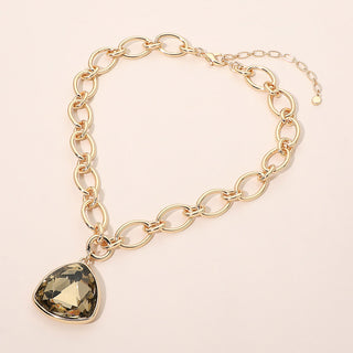 Electric Teardrop Pendant Necklace - Topaz