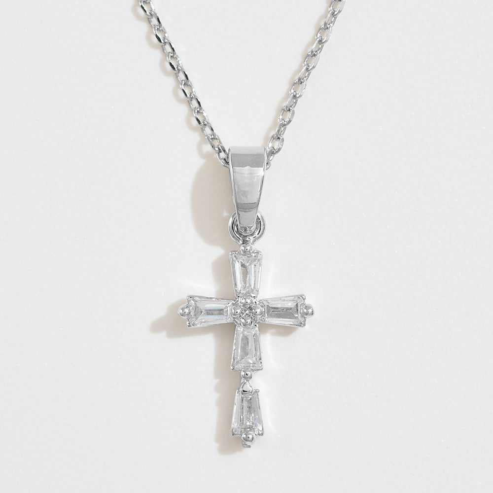 Graceful Radiance Cross Necklace-230 Jewelry-NYW-Coastal Bloom Boutique, find the trendiest versions of the popular styles and looks Located in Indialantic, FL