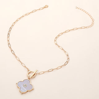 Floral Charm Necklace - Lavender