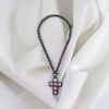 Colorful Cross Pendant Figaro Link Necklace-230 Jewelry-NYW-Coastal Bloom Boutique, find the trendiest versions of the popular styles and looks Located in Indialantic, FL