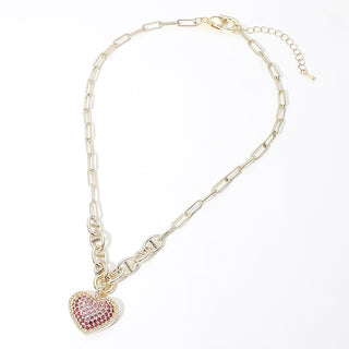 CZ Red Heart Pendant Necklace
