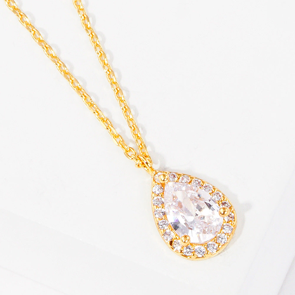 Teardrop Sparkle Necklace-230 Jewelry-NYW-Coastal Bloom Boutique, find the trendiest versions of the popular styles and looks Located in Indialantic, FL
