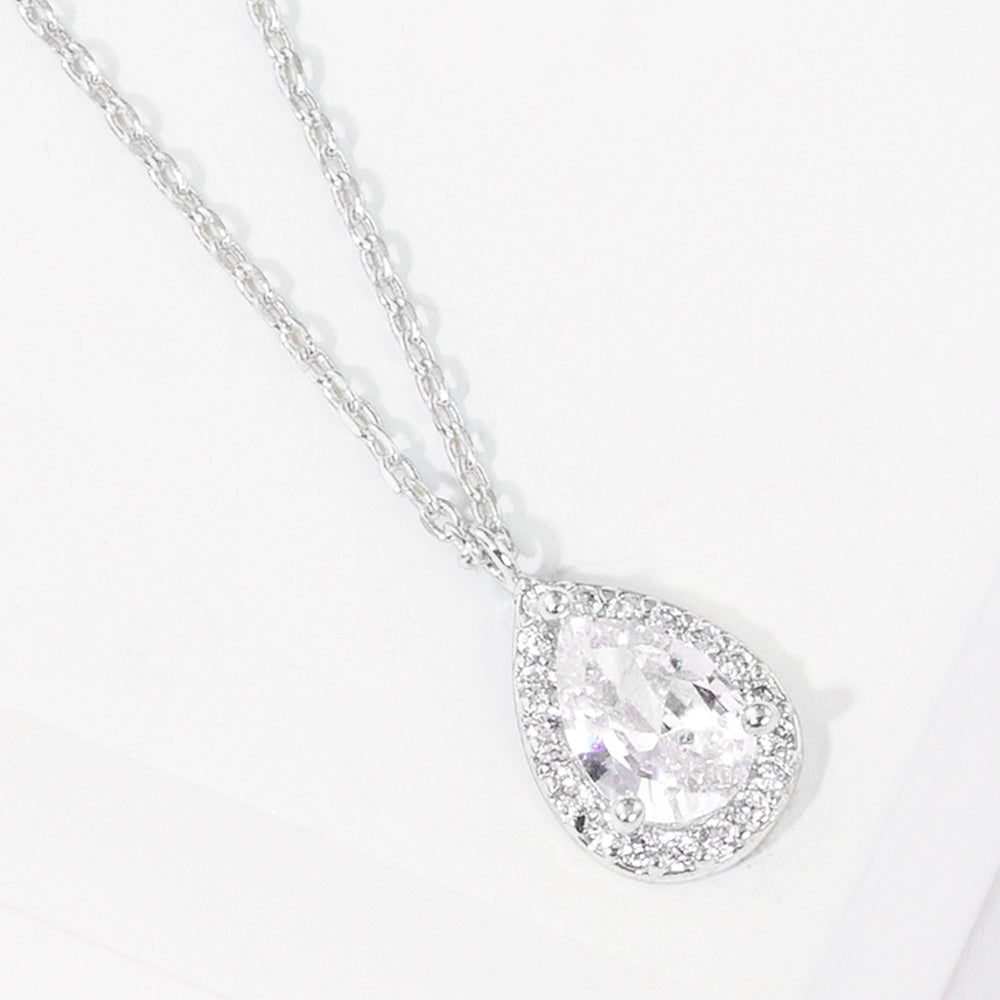 Teardrop Sparkle Necklace-230 Jewelry-NYW-Coastal Bloom Boutique, find the trendiest versions of the popular styles and looks Located in Indialantic, FL