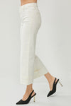 No Rules Cuffed Wide Leg Pants - Off White-170 Bottoms-RISEN JEANS-Coastal Bloom Boutique, find the trendiest versions of the popular styles and looks Located in Indialantic, FL