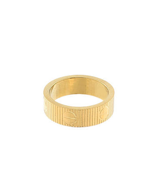 Engraved Texture Nail Band Ring