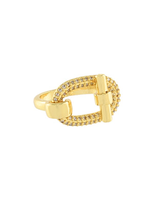 Pavé Buckle Stone Statement Ring