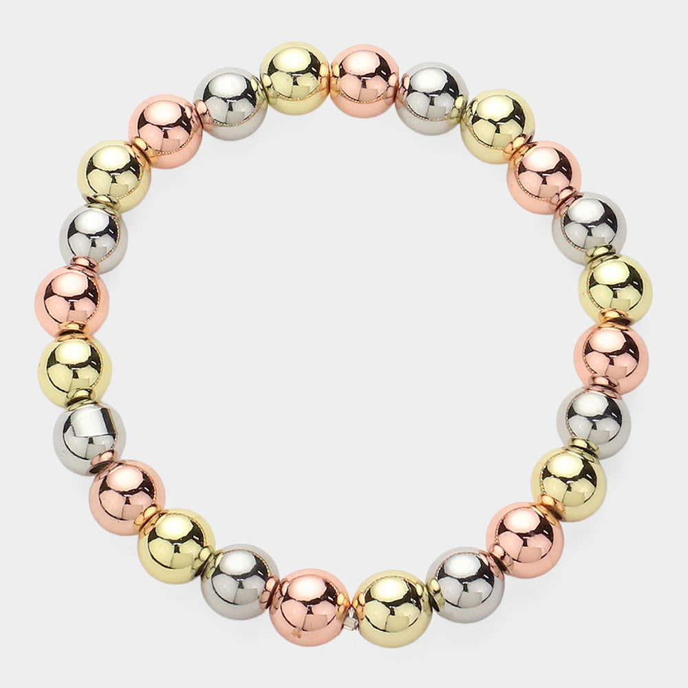 Trio Tone Sphere Bracelet-230 Jewelry-NYW-Coastal Bloom Boutique, find the trendiest versions of the popular styles and looks Located in Indialantic, FL