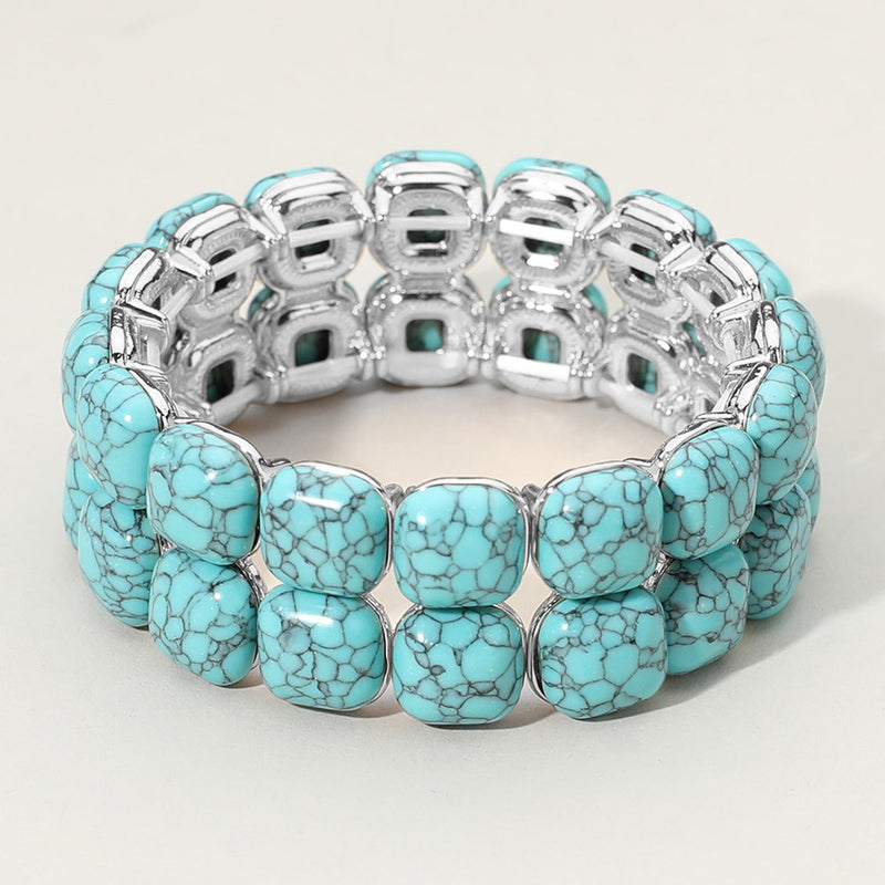 PRE ORDER-Marbled square cut stone bracelet-230 Jewelry-NYW-Coastal Bloom Boutique, find the trendiest versions of the popular styles and looks Located in Indialantic, FL