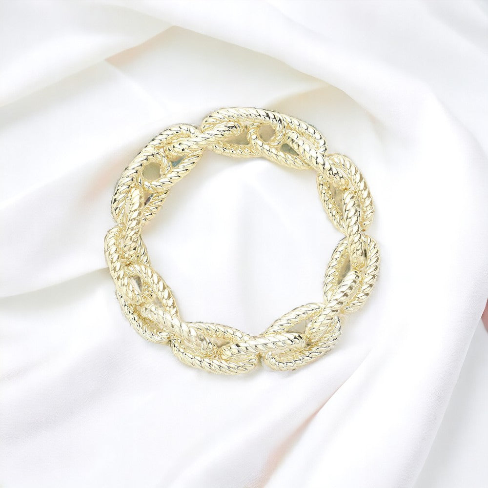 Textured Stretch Bracelet - Gold-230 Jewelry-Wona-Coastal Bloom Boutique, find the trendiest versions of the popular styles and looks Located in Indialantic, FL