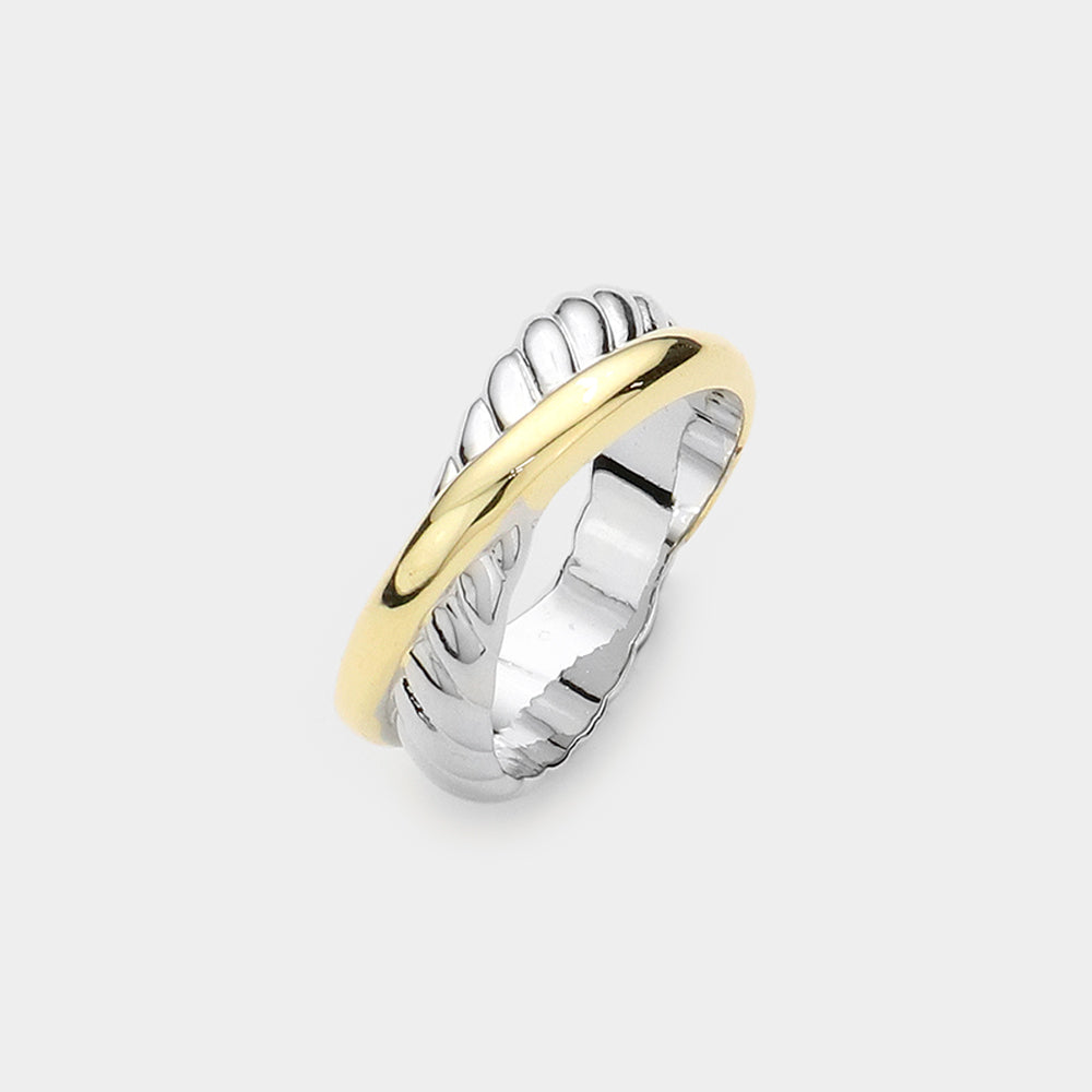 Radiant Layers Crossover Ring-230 Jewelry-NYW-Coastal Bloom Boutique, find the trendiest versions of the popular styles and looks Located in Indialantic, FL