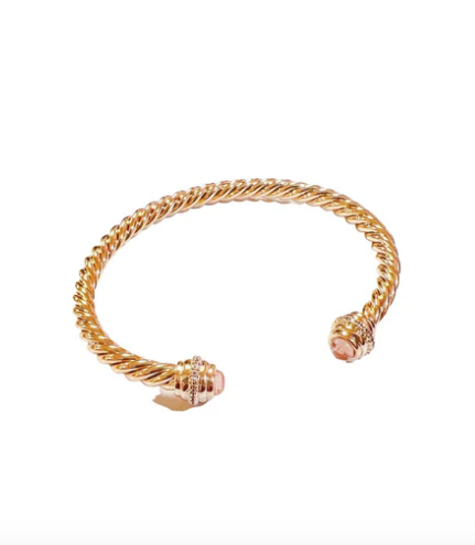 Gold Rope Pink CZ Bracelet-230 Jewelry-TREASURE JEWELS-Coastal Bloom Boutique, find the trendiest versions of the popular styles and looks Located in Indialantic, FL