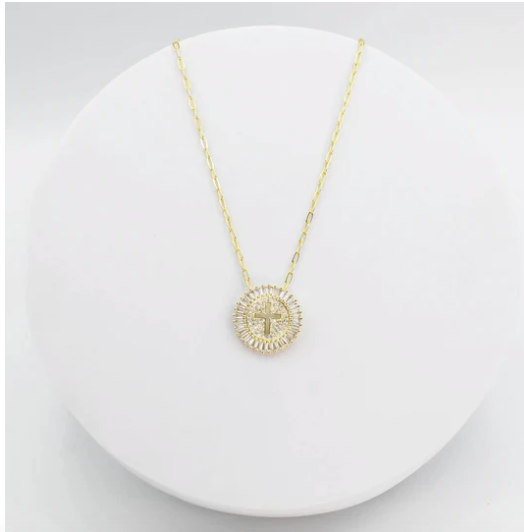 Grace Cross Necklace-230 Jewelry-TREASURE JEWELS-Coastal Bloom Boutique, find the trendiest versions of the popular styles and looks Located in Indialantic, FL