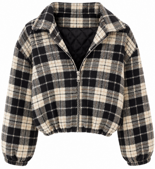 Plaid Zip Front Italian Jacket