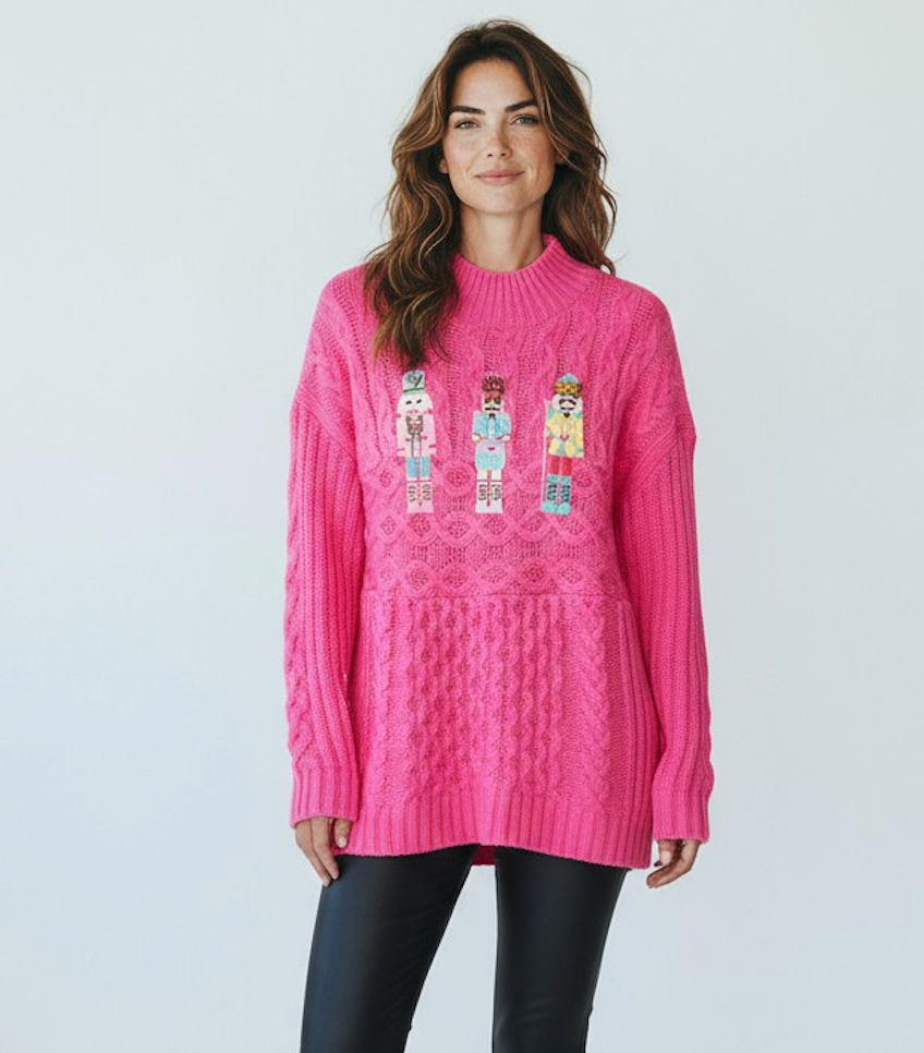 CB CUSTOM - Sugarplum Soldiers Knit Sweater-140 Sweaters-Rousseau / Holly-Coastal Bloom Boutique, find the trendiest versions of the popular styles and looks Located in Indialantic, FL