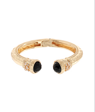 Gold Chunky Elegant Cuff Bracelet - Jet