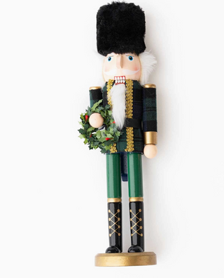 Plaid Nutcracker Décor - 15" - Green
