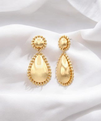 Textured Teardrop Earrings-Gold-230 Jewelry-GS JEWELRY/NYC-Coastal Bloom Boutique, find the trendiest versions of the popular styles and looks Located in Indialantic, FL