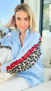 Split Personality Italian Shirt-130 Long Sleeve Tops-Italianissimo-Coastal Bloom Boutique, find the trendiest versions of the popular styles and looks Located in Indialantic, FL