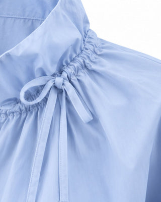 Drawstring Button Front Italian Blouse