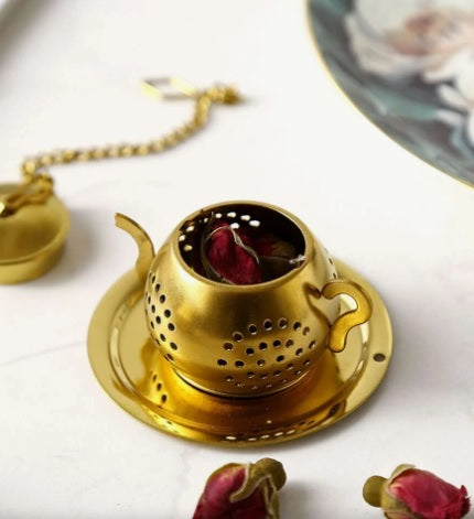 Vintage Gold Tea Infuser-270 Home/Gift-darling-Coastal Bloom Boutique, find the trendiest versions of the popular styles and looks Located in Indialantic, FL