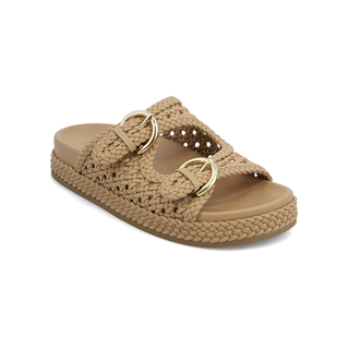 Woven Double Buckle Sandals