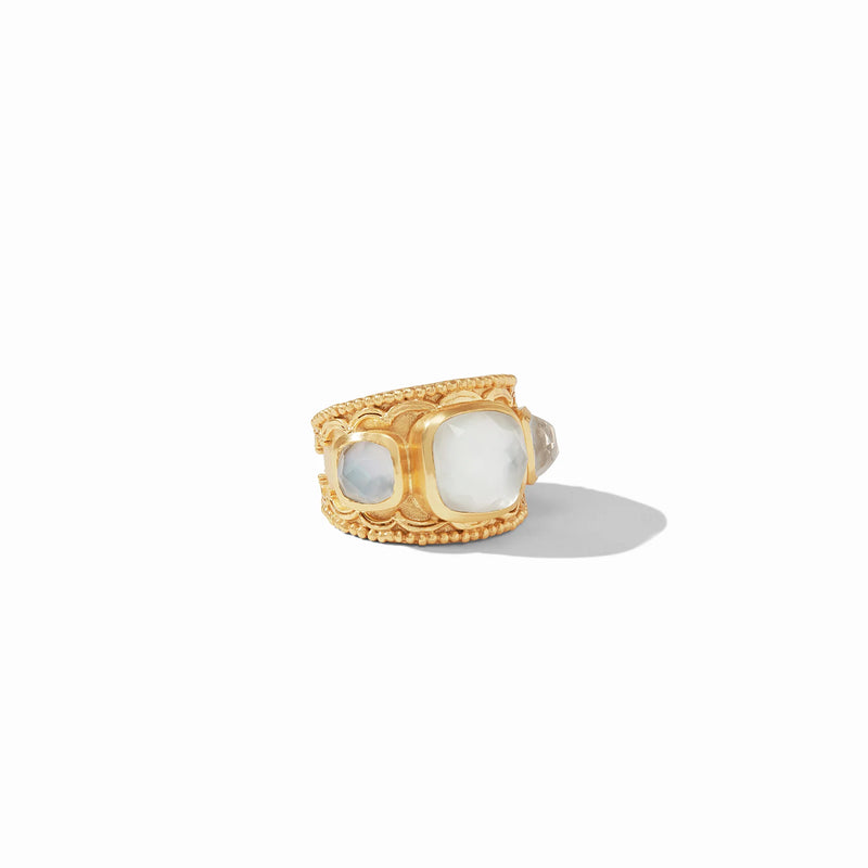 Trieste Statement Ring - Iridescent Clear Crystal - Julie Vos-230 Jewelry-Julie Vos-Coastal Bloom Boutique, find the trendiest versions of the popular styles and looks Located in Indialantic, FL