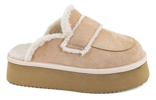 Faux Suede Lounge Platform Mules