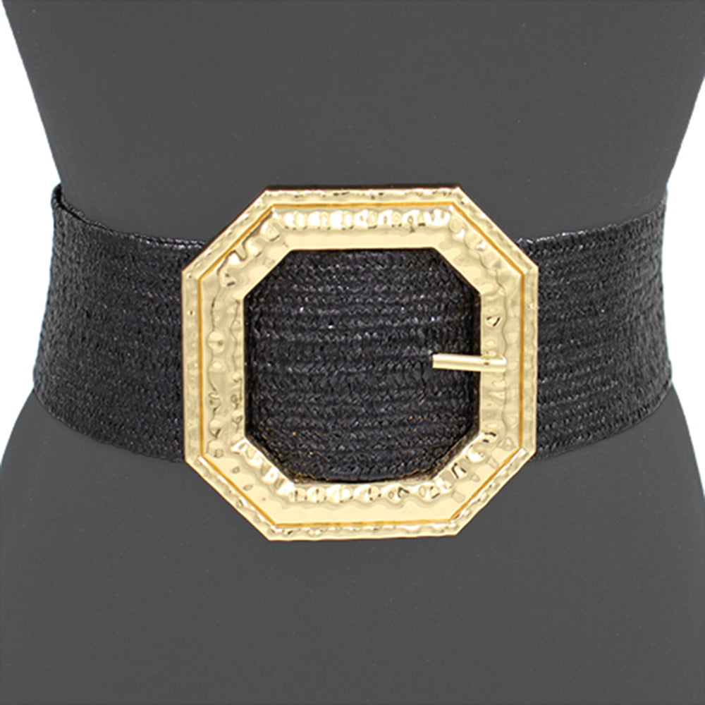 Textured Buckle Elastic Belt-260 Other Accessories-Wona Trading-Coastal Bloom Boutique, find the trendiest versions of the popular styles and looks Located in Indialantic, FL