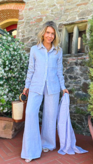 The Ellis Linen Italian Pant - Lilac