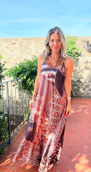 Moroccan Mood Italian Dress - Brown