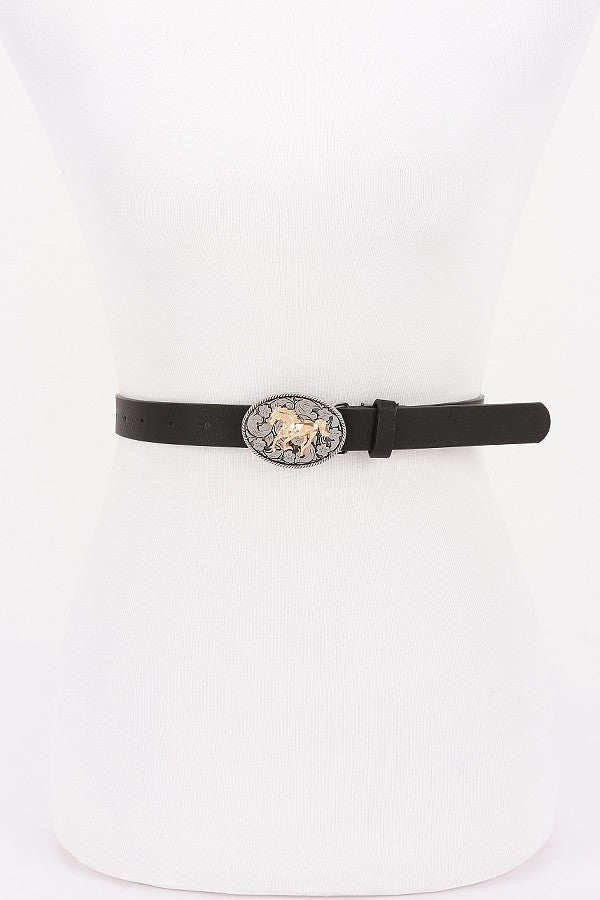 A Bold Western Accent Belt - Black