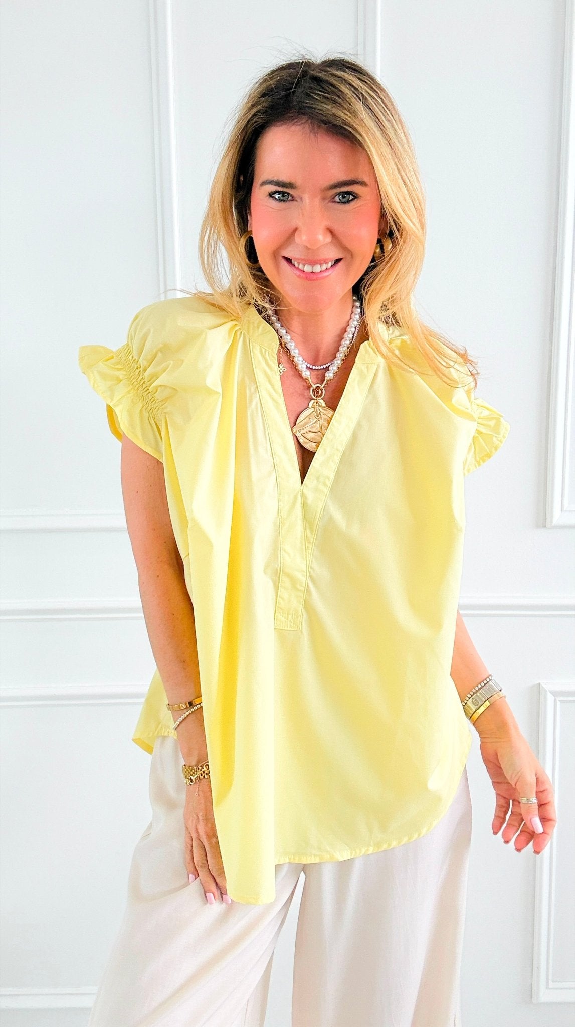 A Breath of Open Air Top - Butter Yellow