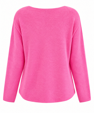 Soho Italian Boatneck Pullover - Pink