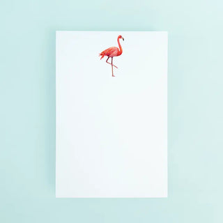 Flamingo illustration on a light blue gradient background