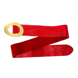 Wide Buckle Leather Suede Belt - Red-240 Bags-Chenson & Gorett-Coastal Bloom Boutique, find the trendiest versions of the popular styles and looks Located in Indialantic, FL